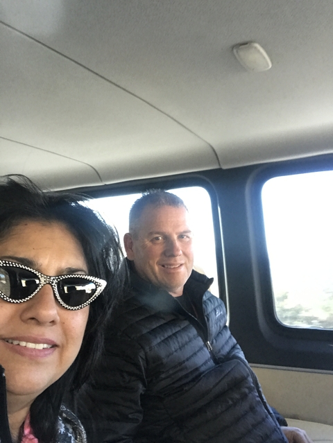 People in a vehicle.