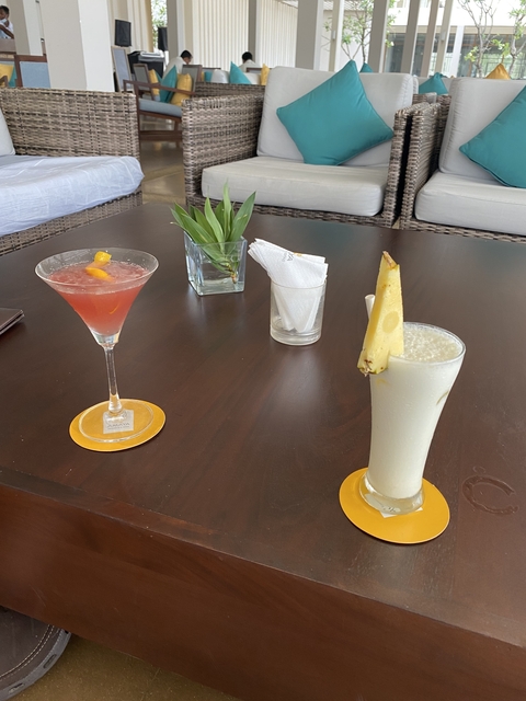 Close-up of cocktails on a table