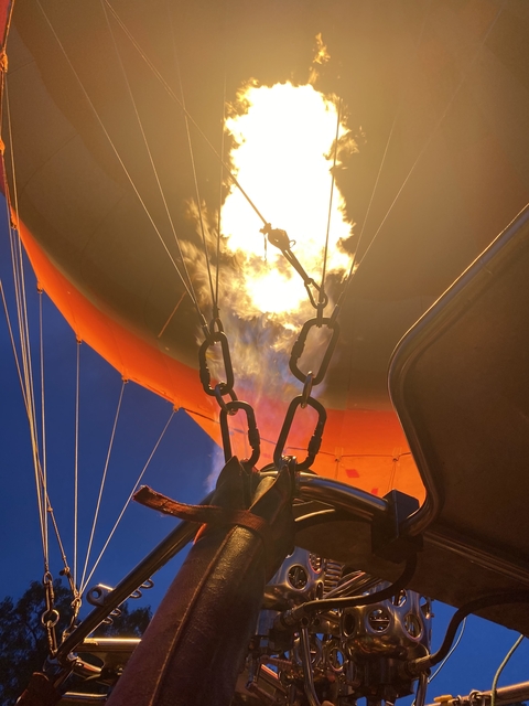 Close-up of a hot air balloon burner