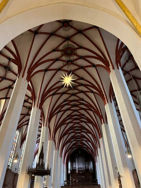 Ceiling of a church with star decoration