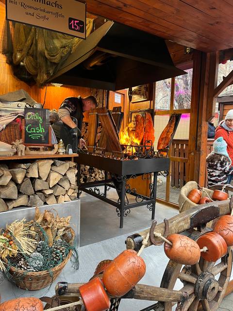       Festive stall with food and decorations
  