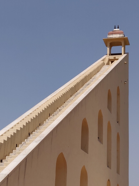 Historic architectural structure with a steep staircase.