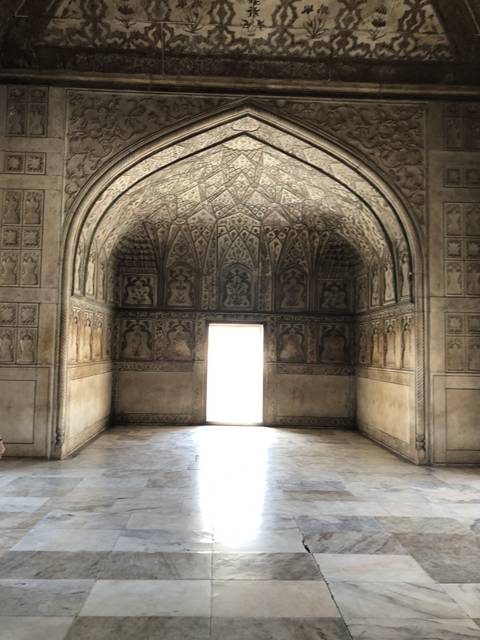 Ornate interior walls with intricate patterns