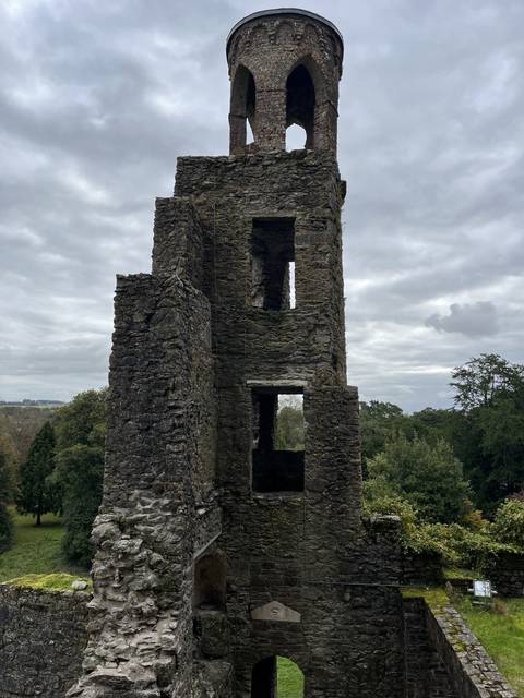       Ruins of an ancient stone tower.
  