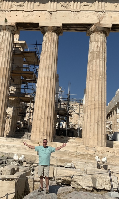       Ancient columns undergoing restoration.
  