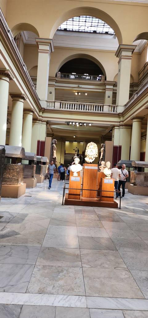 Museum interior with artifacts.