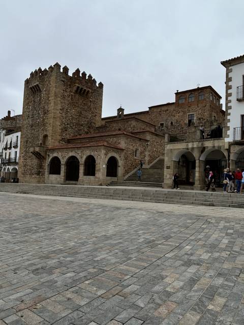 Fortress-like building with defensive architecture.