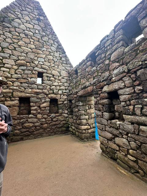 Close-up of Machu Picchu stone walls.