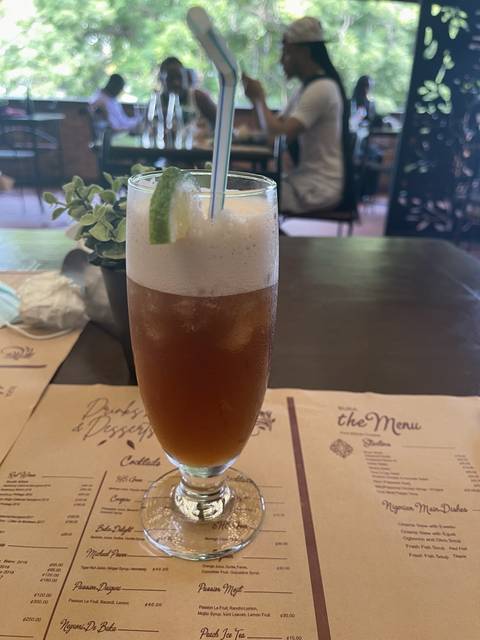 Refreshing drink in a glass with lime.