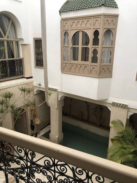 Traditional architecture with a pool.