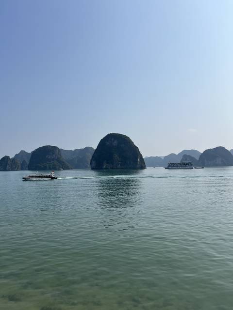 A rounded rock formation in the bay.