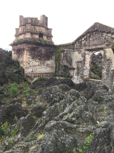       Old stone ruins covered in vegetation
  