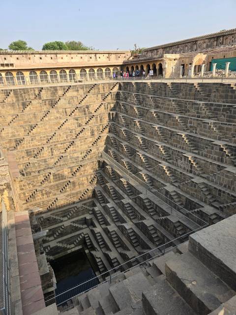       Ancient step-well with steep staircases.
  