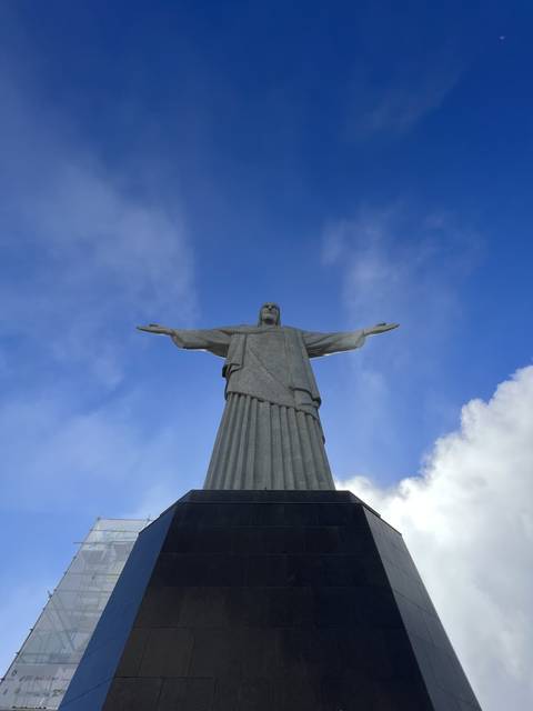 Famous statue with arms spread wide.