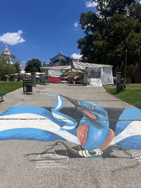 Street art with vibrant colors in a public space.