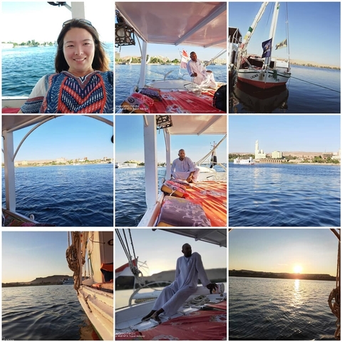       Collage of people on a boat
  