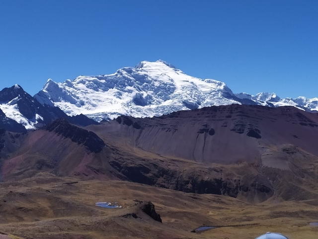       Majestic snow-covered mountain range
  