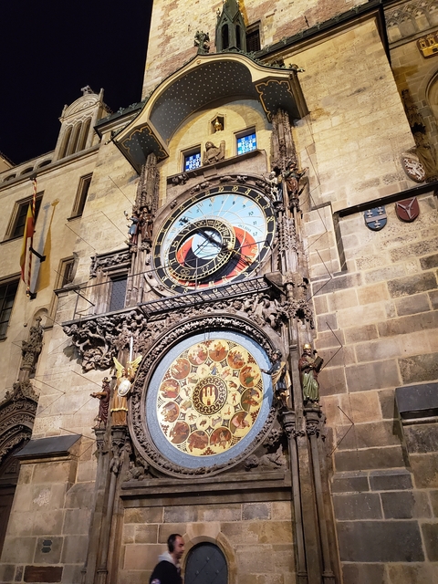       Close-up of the Astronomical Clock in Prague.
  