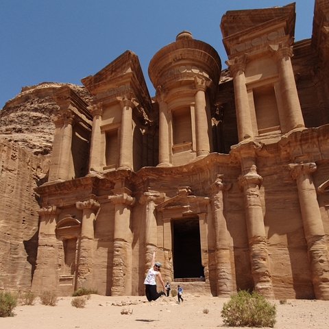 The iconic rock-cut architecture of Petra.