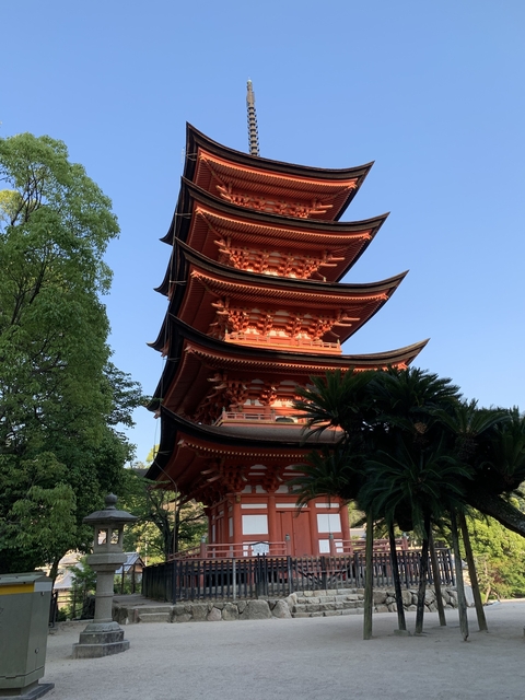 A pagoda temple surrounded by trees.