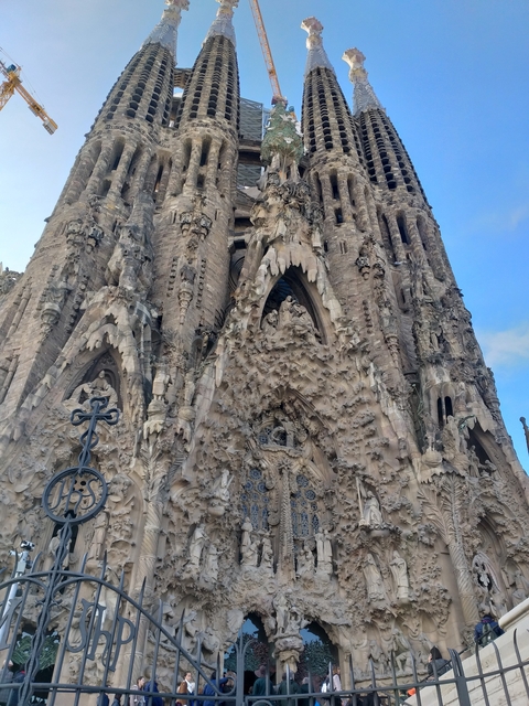Sagrada Familia's intricate facade in Barcelona.