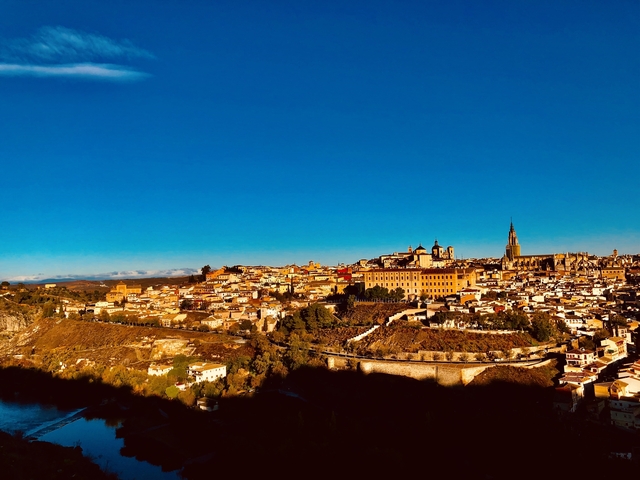       Panoramic view of a historic city with a prominent cathedral.
  