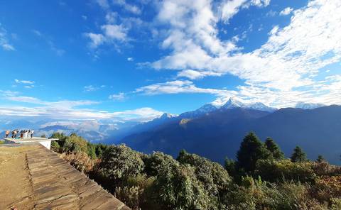 Upside-down image of a mountain range.