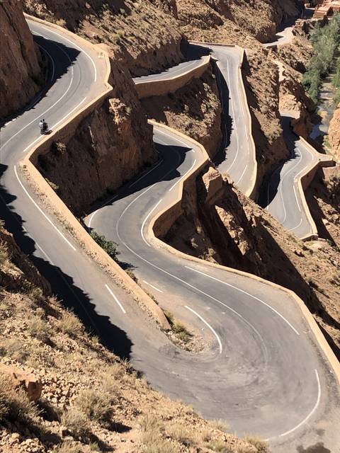Winding road through a canyon