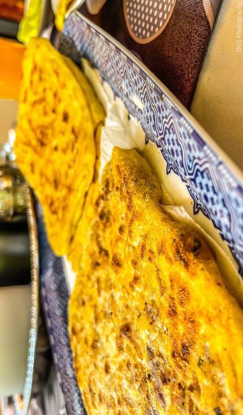       Plate of traditional Moroccan bread.
  