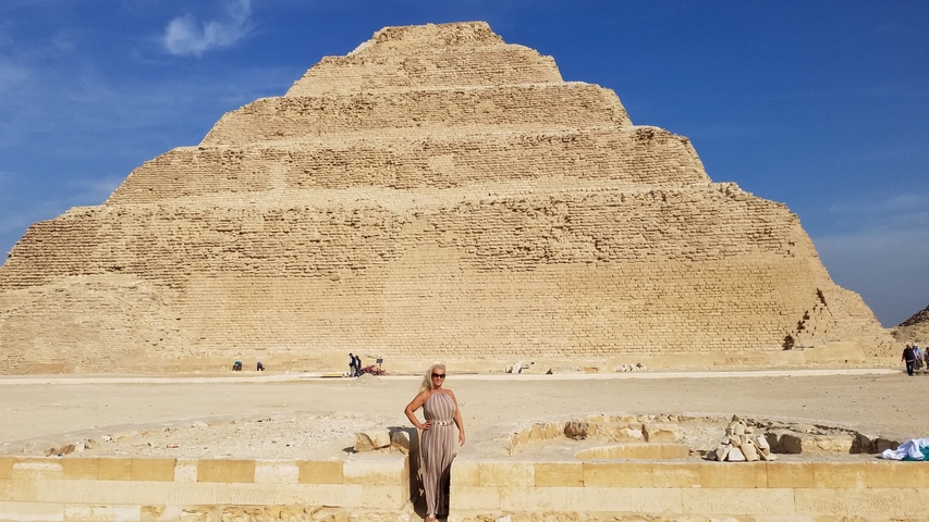 Step Pyramid with a person in front.