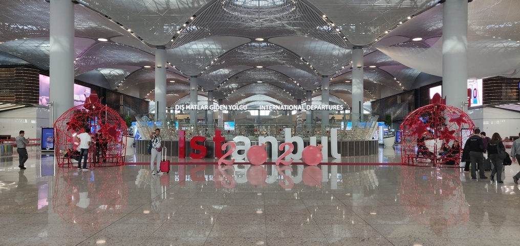 Inside view of Istanbul airport with a modern design.
