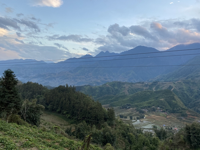       Scenic view of mountains with a clear sky.
  
