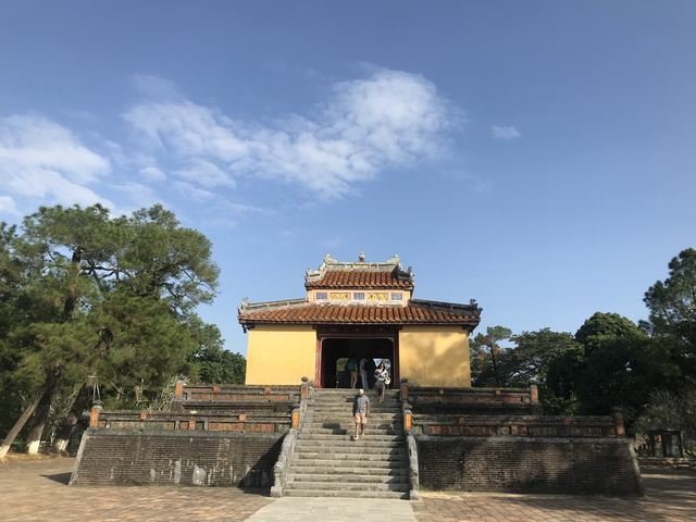       Traditional Vietnamese architecture with a temple entrance.
  