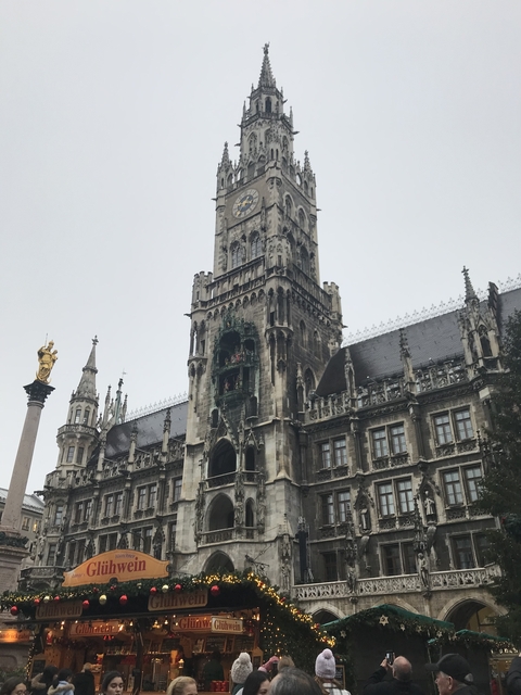 Gothic structure of a historical building with clock tower.