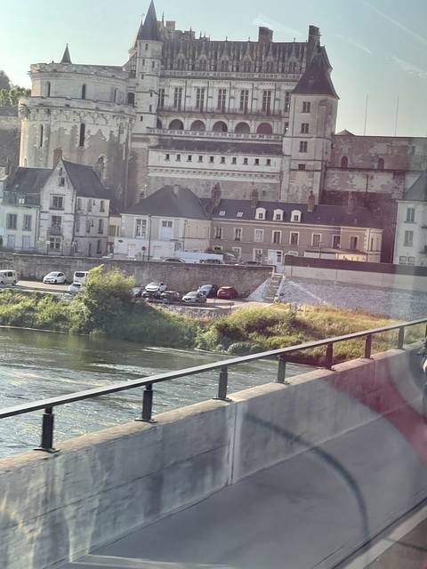 Side view of a medieval riverside building.