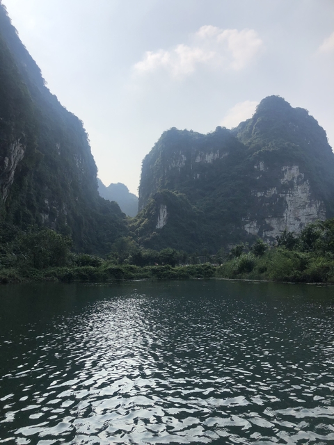 Scenic view of Ninh Binh's karst landscape.