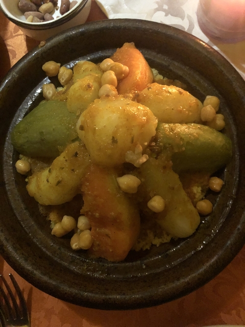 Traditional Moroccan dish with vegetables.