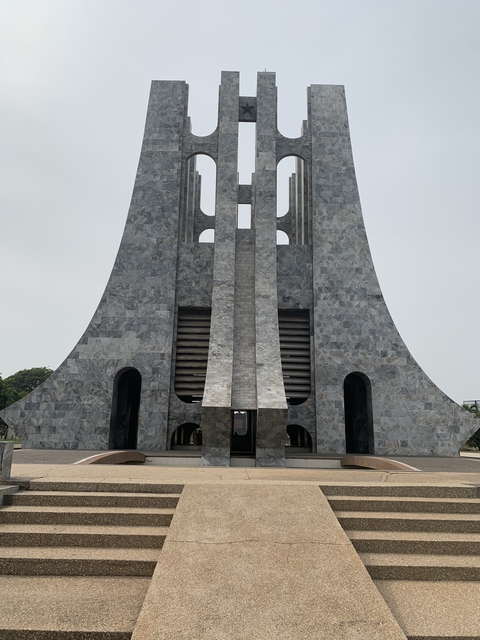 Kwame Nkrumah Mausoleum with a unique architectural design.