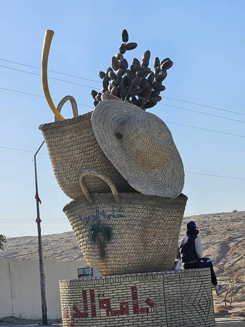 Decorative items against a clear sky.