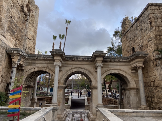 Historical city gate with arches