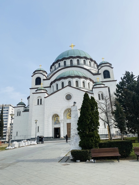       The Church of Saint Sava, a Serbian Orthodox church.
  
