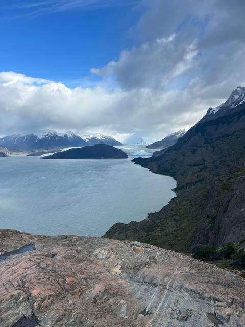 Gorgeous glacial landscape with a reflection on the water.