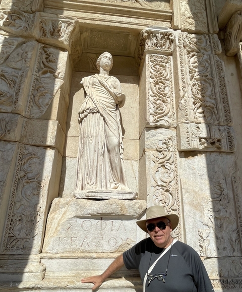 Close-up of an ornate statue with intricate carvings.