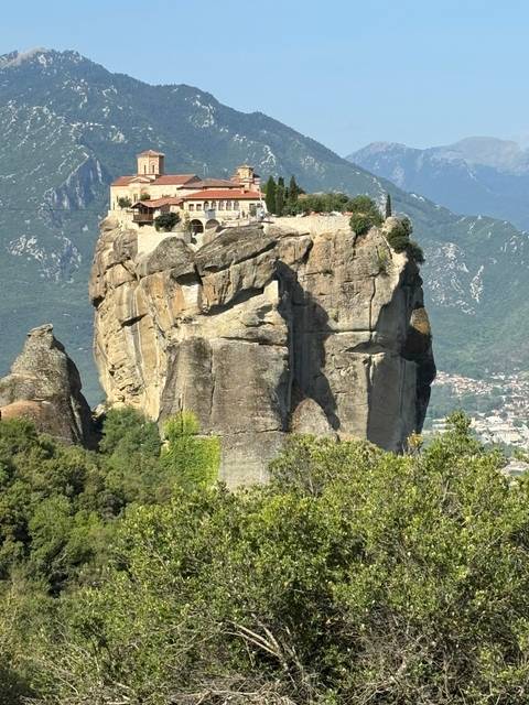 Monastery atop a high rock formation in Kalabaka.