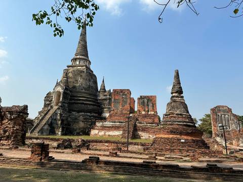 Upside-down view of ancient temple ruins.