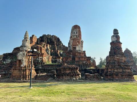Upside-down view of ancient temple ruins.
