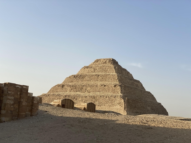 Step Pyramid of Djoser under a clear sky.