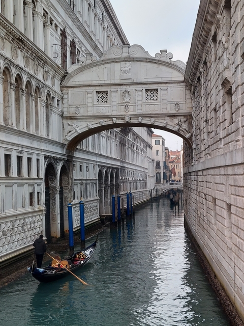 Bridge over a canal with architectural detailing