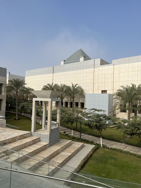 Modern architecture with palm trees