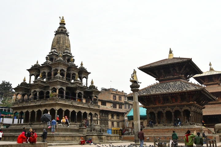 Ancient temples in Kathmandu Durbar Square.